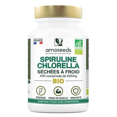 Spiruline Chlorella Bio En Comprim S Amoseeds