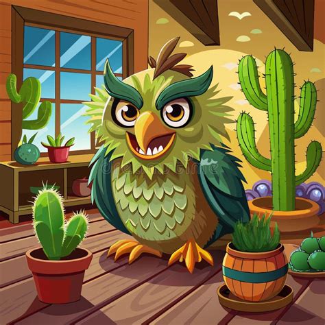 Cactus Wren Terrible Smiles Room Vector Stock Vector Illustration Of