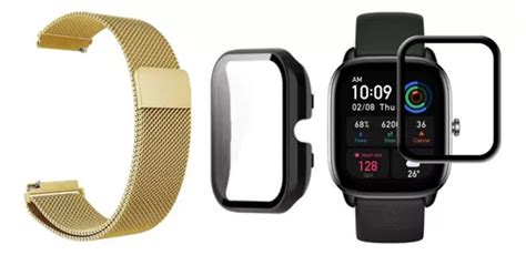 Kit de pulsera de acero para Amazfit Gts 4 Mini funda y película de