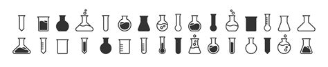 Premium Vector Chemical Flask Icon Set Science Laboratory Icons