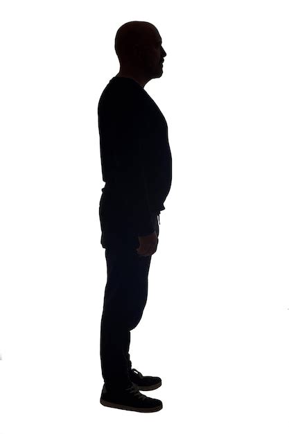 Man Standing Silhouette Side View