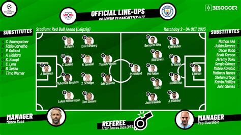 CONFIRMED lineups for Leipzig v Man City