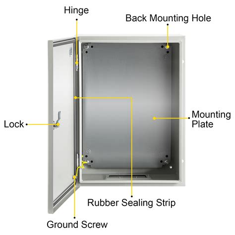 Vevor Electrical Enclosure Box 16 ×12 ×6 Carbon Steel Hinged Junction Box Ip66