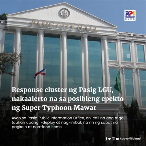 Response Cluster Ng Pasig LGU Nakaalerto Na Sa Posibleng Epekto Ng