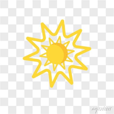 Sun Vector Icon Isolated On Transparent Background Sun Logo Wall