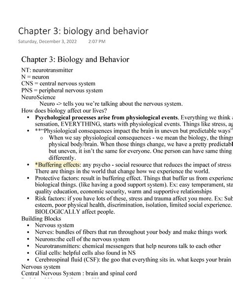 Chapter 3 Biology And Behavior Chapter 3 Biology And Behavior NT