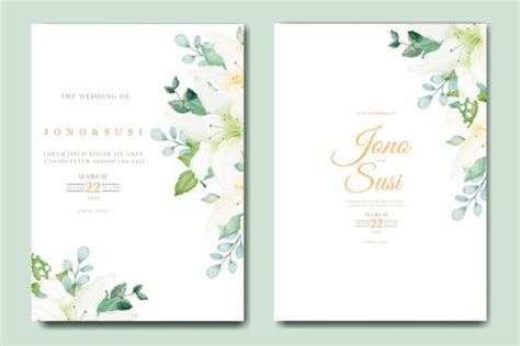 Lily Floral Wedding Invitation Card Graphic By Ningsihretno262 · Creative Fabrica