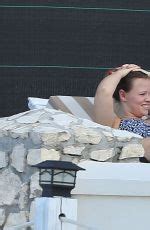 KIMBERLEY WALSH In Bikini At Pool In Caribbean HawtCelebs