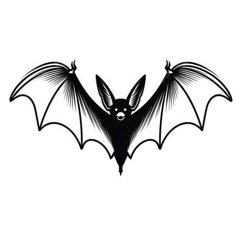 Black Flying Bat Outlined Bat Animal Outline Png Transparent Image