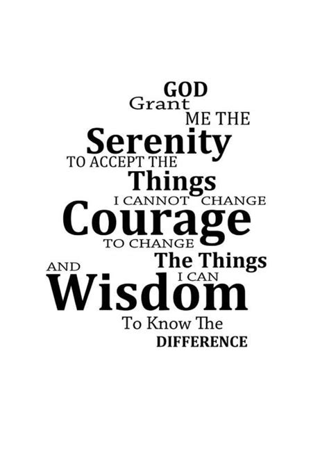 Serenity Prayer 6 Simple Black And White Art Print By Sharon Cummings