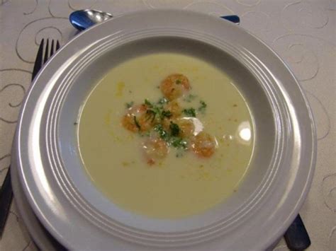 Spargelcremesuppe Mit Garnelen Rezept Kochbar De