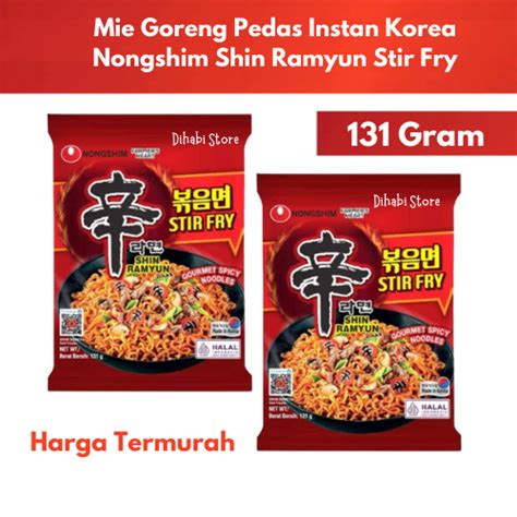 Jual Stir Fry Shin Ramyun Nongshim Gourmet Spicy Noodles 131 Gram Mie