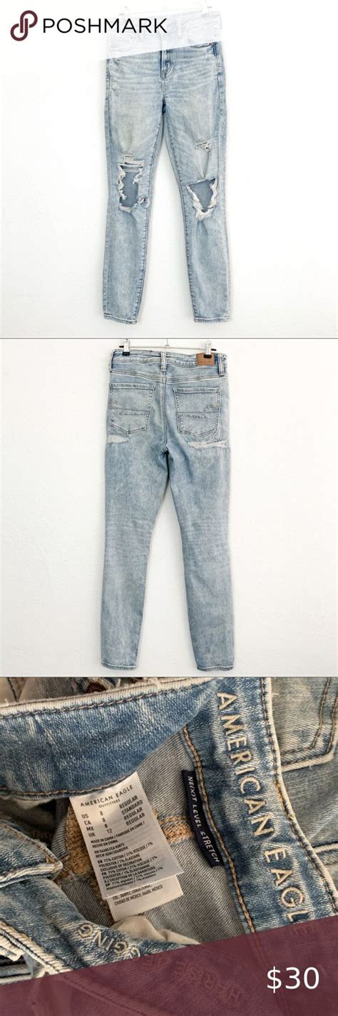 American Eagle Hi Rise Jegging Jeans Ripped Knees Ripped Knees