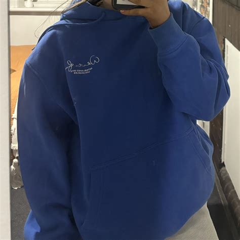 Set The Standard Hoodie Electric Blue White Fox Depop