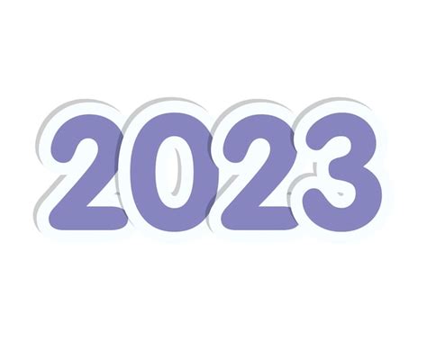 Pegatina de año nuevo 2023 con números aislados fondo blanco Vector