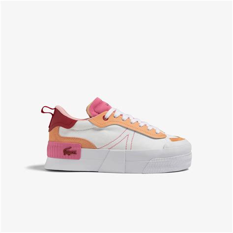 Sneakers L004 Platform Femme Lacoste En Textile Color Block Baskets Femme Nouveautés 2023