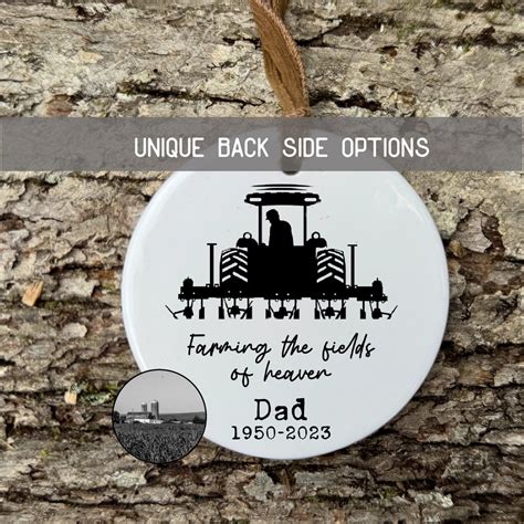 Memorial Gift For Farmer In Memory Of Dad Farming Ornament Christmas