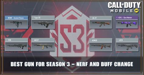 COD Mobile Best Gun For Season 3 Nerf And Buff Change