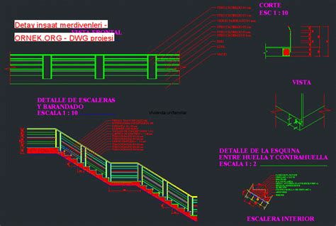 Proje Sitesi Merdiven Ve Ayr Nt Lar Autocad Projesi