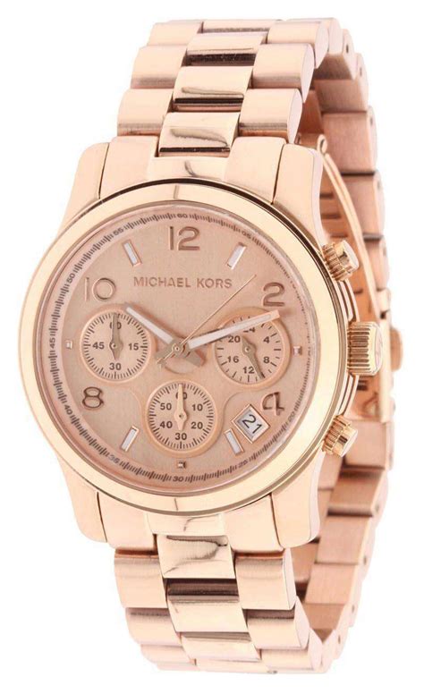 Michael Kors Rose Gold Runway Chronograph Mk5128 Womens Watch Zetawatches