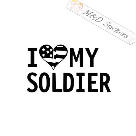 2x I Love My Soldier Vinyl Decal Sticker Different Colors And Size For C