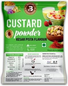 Brew Lab Kesar Pista Flavor Custard Powder Perfect For Topping