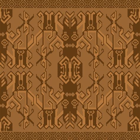 Premium Vector | Nusantara folk pattern seamless with ethnic dayak ...