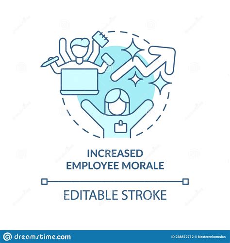 Increased Employee Morale Turquoise Concept Icon Stock Vector