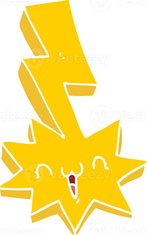 Flat Color Style Cartoon Lightning Bolt 45221489 Png