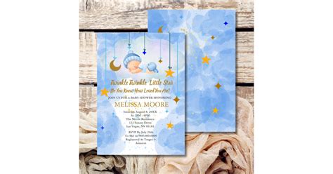 Twinkle Twinkle Little Star Boy Baby Shower Invitation | Zazzle