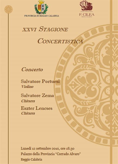 XXVI Stagione Concertistica Salvatore Portuesi Violino Salvatore