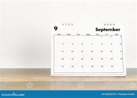 El Calendario Del Escritorio De Septiembre De Sobre Fondo De