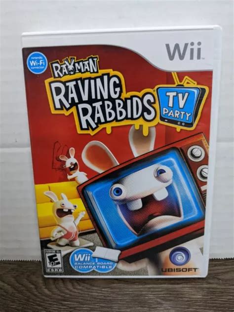 RAYMAN RAVING RABBIDS TV Party Nintendo Wii 2008 Arcade Complete