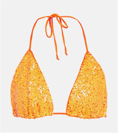 Norma Kamali Sequin Embellished Bikini Top Forever Blondes