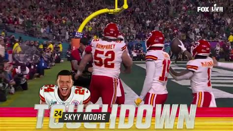 Touchdown Skyy Moore Chiefs 35 27 Eagles Super Bowl NFLenFOX 12