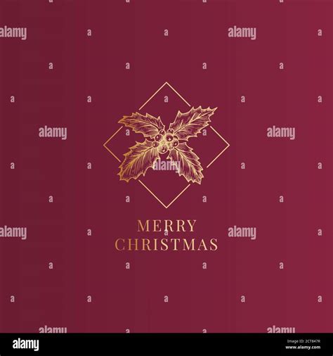 Merry Christmas Abstract Vector Classy Label Sign Or Card Template