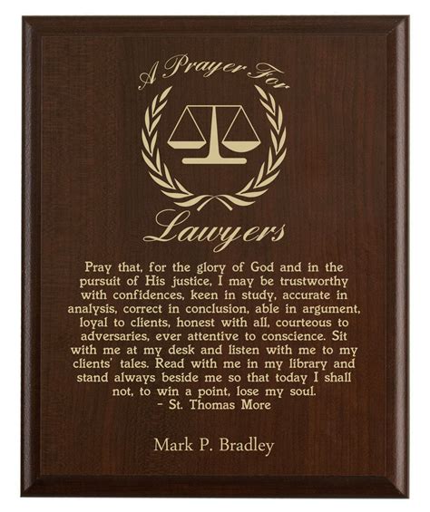 Lawyer Prayer Plaque Legal T Personalized Attorney T Etsy