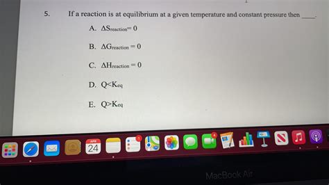 Solved Determine Which One Of The Following Reactions Chegg