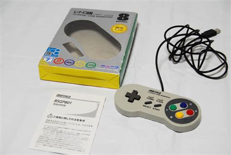 【美品動作品】バッファロー レトロ調 Usbゲームパッド 8ボタン Sfcタイプ スーパーファミコン風コントローラー スーファミの落札情報