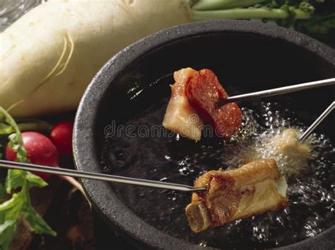 Meat fondue stock photo. Image of radish, bacon, dish - 7673630