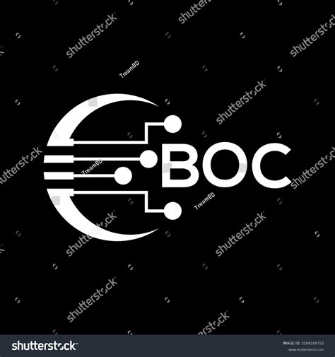 Boc Letter Logo Black Background Technology Stock Vector (Royalty Free ...