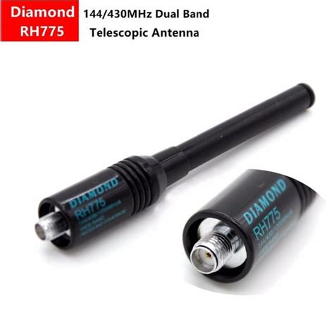 Diamond Rh775 Sma Male Sma Female 144 430mhz Dual Wide Band Telescopic Antenna Two Way Radio