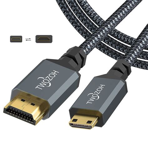 Twozoh Mini Hdmi To Hdmi Cable Ft Short High Speed Hdmi To Mini Hdmi