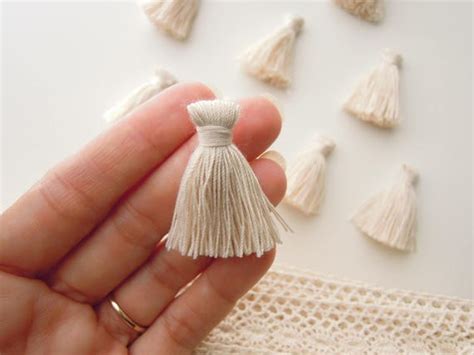 10 Cream Cotton Tassels 3 Cm Beige Cotton Tassels Cream Cotton