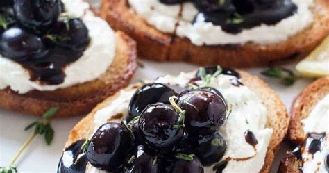 Whipped Goat Cheese And Blueberry Balsamic Crostini The Noshery