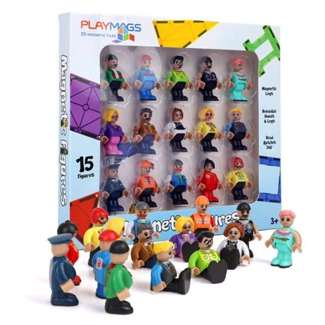 Playmags Magnetic Figures Community Figures Set Of 15 Pieces Magnetic