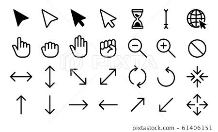 Cursor icons. Web internet scale arrow clicking... - Stock Illustration ...