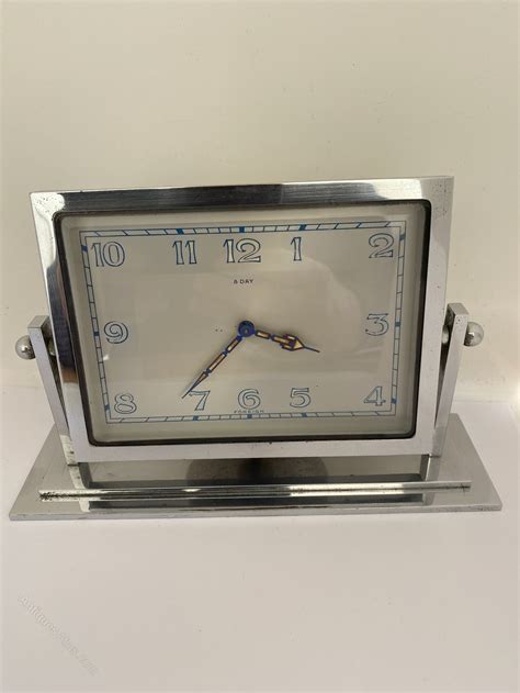 Antiques Atlas Art Deco 8 Day Chrome Mantle Clock C1930s