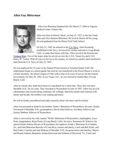 Obituary Uss Henry W Tucker Dd