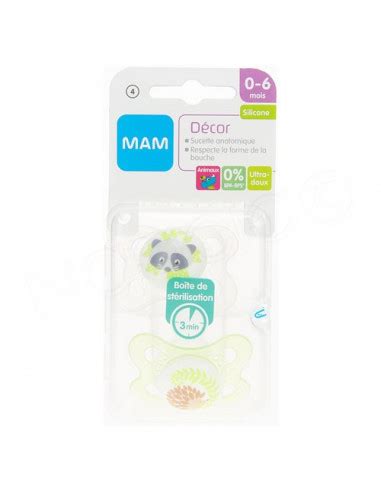 MAM Décor classique Sucette Anatomique Silicone 0 6mois Boite x2